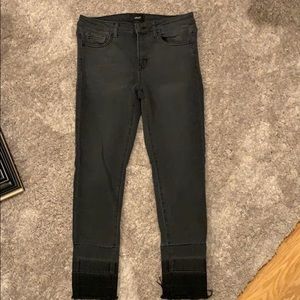 Vervet Black skinny jeans with double let out hem